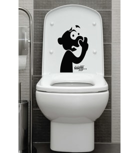 Komik Uff Koku Dekoratif Klozet Banyo Sticker