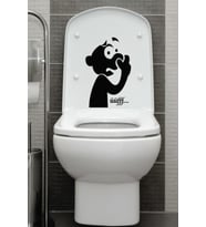Komik Uff Koku Dekoratif Klozet Banyo Sticker
