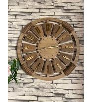 Kişiye Özel Halatlı Dekoratif Ahşap Duvar Saati 40 cm