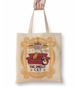 Central Perk Smelly Cat Kedi Friends Bez Çanta Uzun Saplı