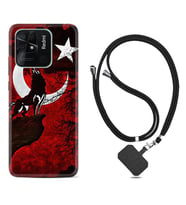 Xiaomi Poco X3 Pro M4 Pro X4 Pro C40 10C Kılıf Boyun Askılı Silikon Wolf and Moon 2 1381