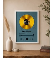 Kişiye Özel Altın Plak Tasarımlı Spotify Şarkı Kodlu Tablo Sevgili Arkadaş Hediye Özel Gün Hediye