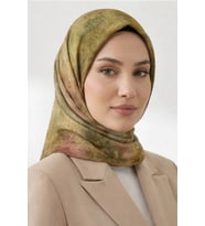 Levidor Tensel Eşarp Batik Desen Yeşil