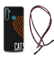 Realme 5i 5 Pro 6i 7 Pro 8 Kılıf Boyun Asklı Rasta Silikon Cats 1792