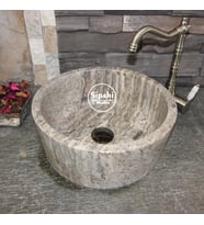 Sipahi Marble Gümüş Traverten V Çanak Lavabo