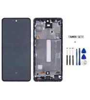 Tkgz - Samsung Galaxy A52 - SM-A525 Uyumlu Lcd Ekran Dokunmatik Servis ÇITALI MOR + TAMİR SETİ