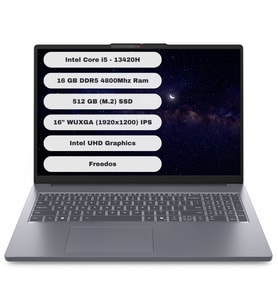 Lenovo Ideapad Slim 3 16IRH10 GTI512 Intel Core i5 13420H 16GB 512GB SSD Freedos 16'' WUXGA Taşınabilir Bilgisayar 83K2001UTR