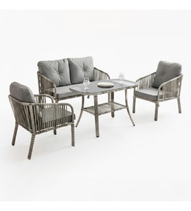 Capri Swing Artemis İkili Rattan Balkon Bahçe Takımı  Gri