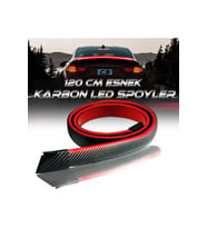 Oto Ledli Spoiler Bagaj Üstü Ledli Esnek Karbon Bagaj Çıtası Su Geçirmez Spoiler Universal 120 Cm