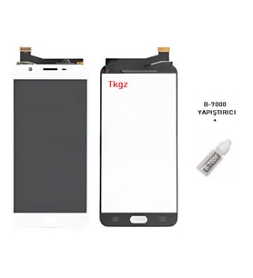 Samsung Galaxy J7 PRİME - SM-G610F Uyumlu Lcd Ekran Dokunmatik Servis Lcd BEYAZ + B-7000