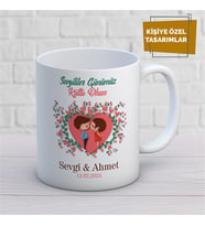 Kişiye Özel İsim Yazılabilir Sevgi Temalı Kupa Bardak
