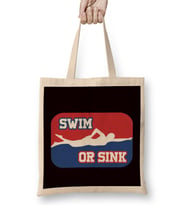 Swim Or Sink Swimmer Swimming Indoor Pool Water Sports Coach Bez Çanta Uzun Saplı