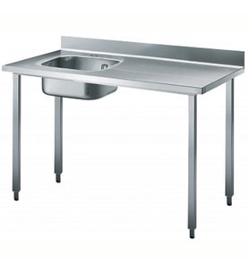 Electrolux Professional Özel Şef Çalışma Tezgahı, Tek Evyeli (evye Solda), Sırtlı - 1400 Mm TL1410SXPN