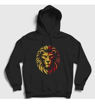 Presmono Unisex Siyah Aslan Kafası Aslanlı Sarı Kırmızı Hediye Kapüşonlu Sweatshirt 468800tt