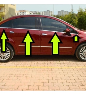 LİNEA CAM ÇİTASI 8 PARÇA KROM 2012 2013 2014 2015 2016 2017 2018 2019 2020
