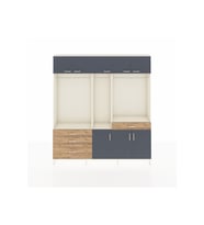 Arges Dolap 8 Raflı 4 Çekmeceli 3 Askılı 220x30x243 Aytaşı-Antrasit/Çam