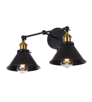 RIOLIGHT RETRO HAREKETLİ BAŞLIK İKİLİ METAL RUSTİK  APLİK (Siyah - Beyaz)