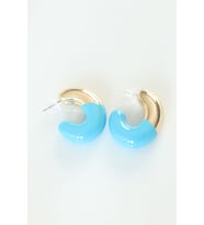 CCB Mavi Gold Çift Renk Küpe 5886 - HEP-8854-6608