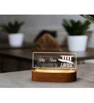 BK Gift Kişiye Özel isimli Avukat Temalı Led Işıklı Akrilik Masa İsimliği-2, Ofis Dekoru, Mesleki Hediye, Ofis Hediyeleri