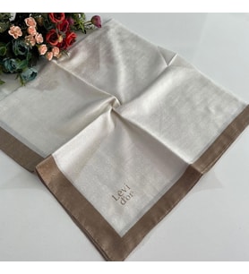 Levidor Premium Monogram Eşarp Krem-Moka GX0208