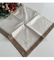 Levidor Premium Monogram Eşarp Krem-Moka GX0208