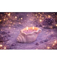 OYSTER CANDLE- el yapımı mum (Mor-Pembe)