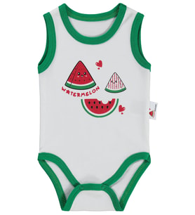 Nova Baby Karpuz Kokulu Atlet 0-9 Ay Çıtçıtlı Badi - Ekru