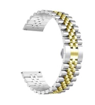 Mi Watch Color Kordon 22mm Şeritli Metal Kordon 36 (Gümüş - Altın)