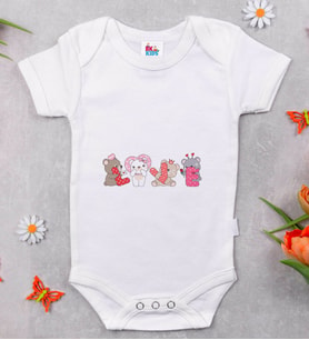 BK Kids Love Tasarımlı Beyaz Bebek Body Zıbın-2