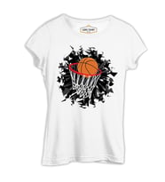 Basketbol - Pota Beyaz Kadın Tshirt