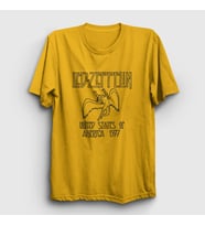 Presmono Unisex Sarı Logo Led Zeppelin T-Shirt 95758tt (Sarı)