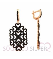 Söğütlü Silver rose zirkon taşlı küpe