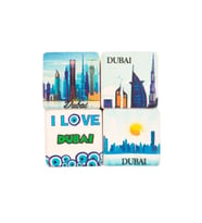 Dubai Temalı Dörtlü Taş Magnet (Karışık)