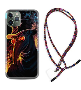 Apple iPhone 11 12 13 14 Pro Max Kılıf Boyun Asklı Rasta Silikon Karga 1616