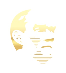 Atatürk Silüet Sticker17x17 Cm Gold