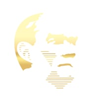 Atatürk Silüet Sticker17x17 Cm Gold