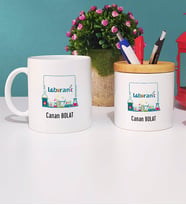 Laborant Kupa Bardak Beyaz ve Kalemlik