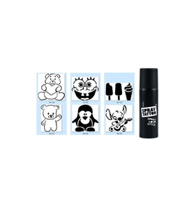 Çocuk Modelleri Spray Tattoo Geçici Dövme Yapma Seti Siyah Sprey Dövme