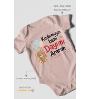 Kızdırmayın beni dayımı ararım Kısa Kollu Bebek Body %100 Pamuk