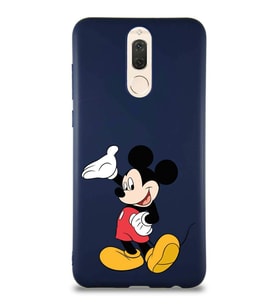 Huawei Mate 10 Lite Soft Premier Kapak Mickey Mouse-C Tasarımlı Silikon Kılıf - Lacivert (Şeffaf)