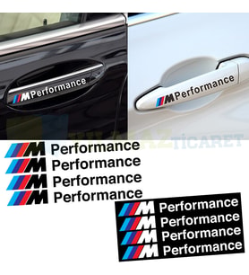 Bmw M Performance Logo Yan Ayna Kapı Kolu Oto Sticker Etiket 4 Adet 13 x 1 Cm