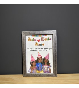 Çocukluk Fotoğraf Birleştirme, Çerçeve, Kişiye Özel, Konsept, Sevgiili Arkadaş Hediye (15x21) (Gri)