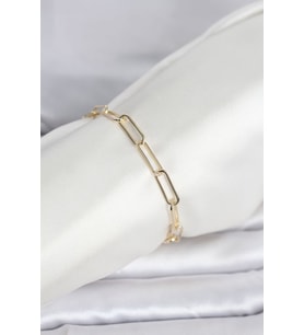 CM 14K Gold Renk Kalın Ataç Zincir Model Kadın Bileklik - TJ-BB8296