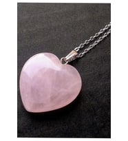 Sertifikalı Kalp Model Gerçek Pembe Kuvars Taşı Kolye (Çok Renkli)