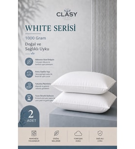 2 Adet Clasy %100 Pamuk Silikon Dolgulu Yastık Yıkanabilir 1000 gr