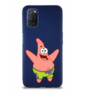 Oppo A72 Soft Premier Kapak Patrick Yıldız Tasarımlı Silikon Kılıf - Lacivert (Şeffaf)