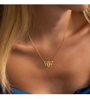 Kişiye Özel 925 Ayar Gümüş Minimalist Arı Figürlü Kolye (Gold)