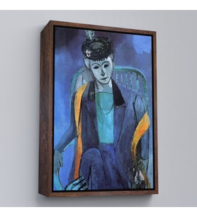 Çerçeveli Henri Matisse - Madame Matisse'in Portresi (Kahverengi)