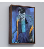 Çerçeveli Henri Matisse - Madame Matisse'in Portresi (Kahverengi)