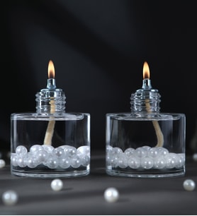 impeRiums White Pearl Cylinder Dekoratif Kandil Mum 2'li Set ( 2 x 120 ml )
